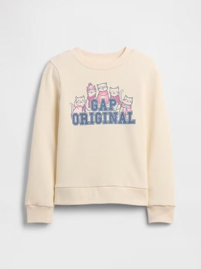 Girl Kids Gap Graphic Sweatshirt - Cat - Image 1