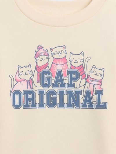 Girl Kids Gap Graphic Sweatshirt - Cat - Image 2