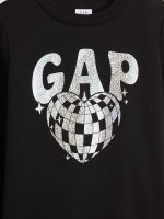 Girl Kids Gap Graphic Sweatshirt - Disco Ball Silver - Image 2
