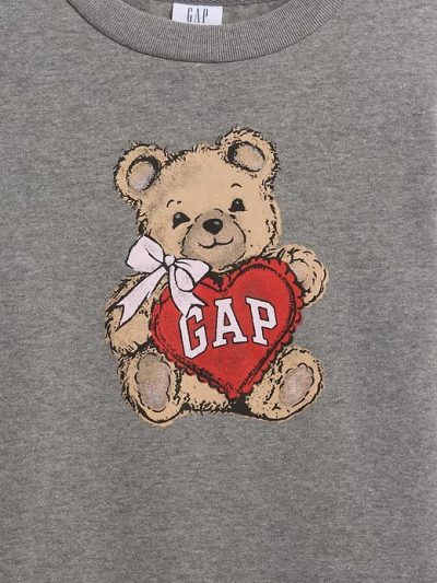 Girl Kids Gap Graphic Sweatshirt - Bear Print - Image 2