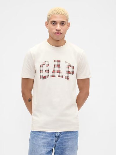Everyday Soft Gap Logo T-Shirt - Tartan Plaid - Image 1
