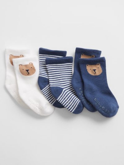 Baby Brannan Crew Socks (3-Pack) - Blue Shade - Image 1