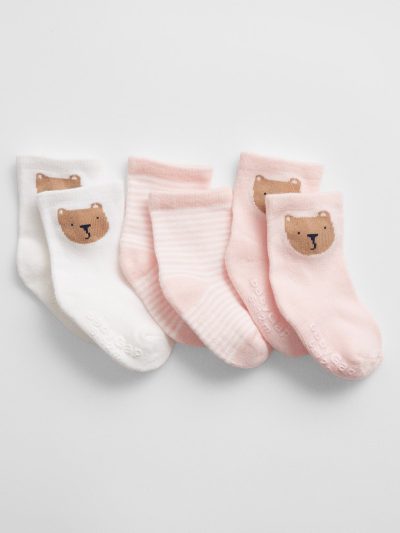 Baby Brannan Crew Socks (3-Pack) - Pink Cameo - Image 1