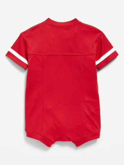 Football Jersey One-Piece Romper for Baby -  Robbie Red - Image 2