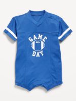 Football Jersey One-Piece Romper for Baby - Hydro Blue