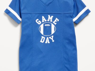 Football Jersey One-Piece Romper for Baby - Hydro Blue