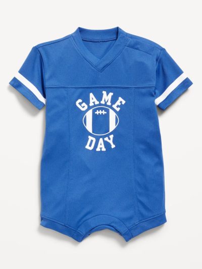 Football Jersey One-Piece Romper for Baby -  Hydro Blue - Image 1