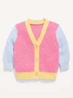 SoSoft Color-Block Cardigan Sweater for Baby - Pink Colorblock
