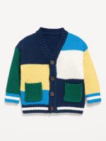 Color-Block Cardigan Sweater for Baby - Blue Colorblock
