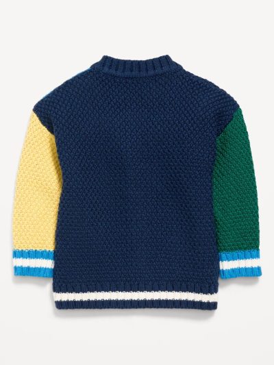 Color-Block Cardigan Sweater for Baby - Blue Colorblock - Image 2