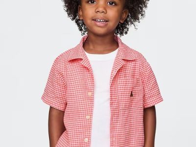 Baby & Toddler Linen-Cotton Cabana Shirt - Sassy Pink