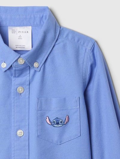 Gap × Disney Baby & Toddler Oxford Shirt - Shirting Blue - Image 3