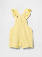 Baby & Toddler UltraSoft Ruffle Denim Shortalls - Pale Banana Yellow - Image 4