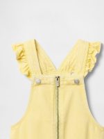 Baby & Toddler UltraSoft Ruffle Denim Shortalls - Pale Banana Yellow - Image 3