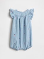 Baby Peter Rabbit™ Chambray Shorty One-Piece - Chambray Carrot - Image 2