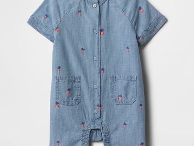 Baby Peter Rabbit™ Chambray Shorty One-Piece - Chambray Print