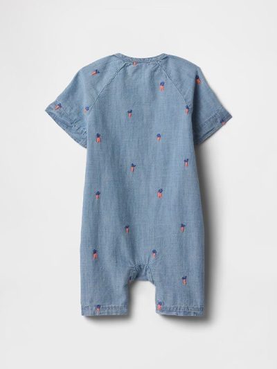 Baby Peter Rabbit™ Chambray Shorty One-Piece - Chambray Print - Image 2