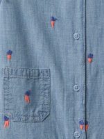 Baby Peter Rabbit™ Chambray Shorty One-Piece - Chambray Print - Image 3