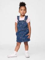 Baby & Toddler Denim Ruffle Skirtall - Floral