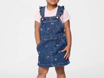 Baby & Toddler Denim Ruffle Skirtall - Floral