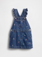Baby & Toddler Denim Ruffle Skirtall - Floral - Image 2