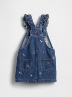 Baby & Toddler Denim Ruffle Skirtall - Floral - Image 3