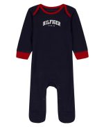 Tommy Hilfiger Baby Boys Drop Needle Logo Footed Coverall-Black