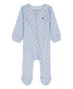 Tommy Hilfiger Baby Boys Logo Print Footed Coverall-Blue
