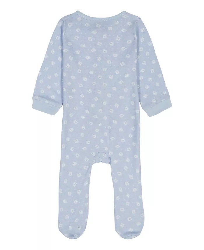 6328070369025133578 Tommy Hilfiger Baby Boys Logo Print Footed Coverall-Blue - Image 2