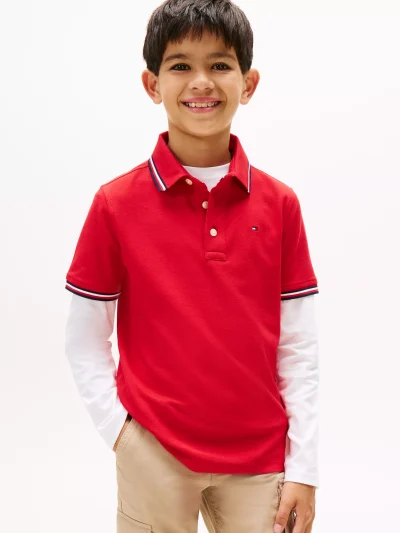 Kids' Tommy Wicking Polo - Primary Red #71J4428 - Image 1