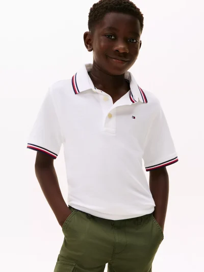 Kids' Tommy Wicking Polo - Fresh White #71J4428 - Image 1