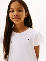 Kids' Lettuce-Trim Sleeve T-Shirt - Optic White #71J4026 - Image 4