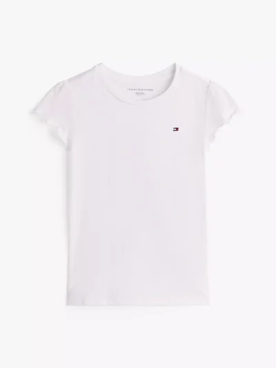 Kids' Lettuce-Trim Sleeve T-Shirt - Optic White #71J4026 - Image 2