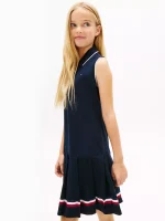 C16-05-1235-0XXS Kids' Sleeveless Pleated Polo Dress - Navy #71J4154 - Image 5