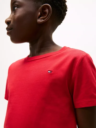 BOY Kids' Everyday Crewneck T-Shirt - Primary Red #71J4179 - Image 2