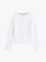 Kids' Cable Knit Cardigan-Ecru - Image 2