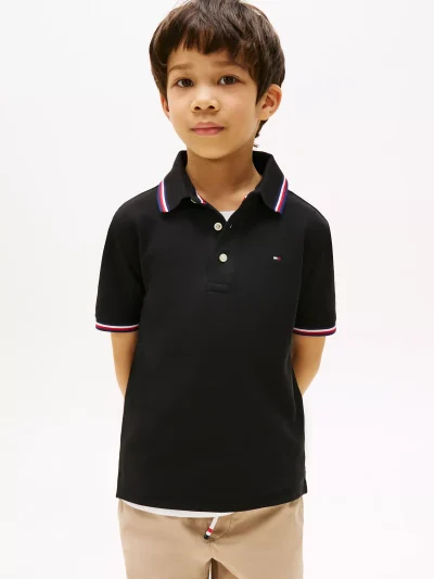 Kids' Tommy Wicking Polo - Black #71J4428 - Image 1