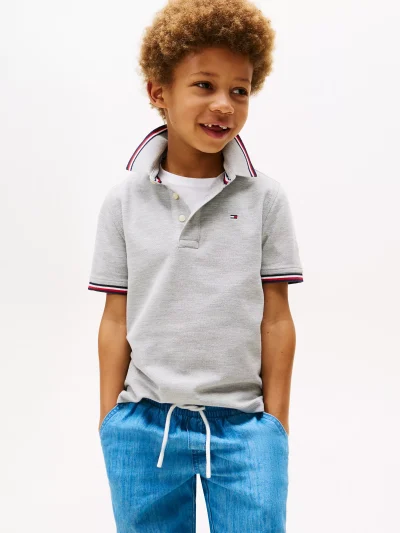 Kids' Tommy Wicking Polo - Grey Heather #71J4428 - Image 1