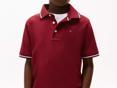 Kids' Tommy Wicking Polo - Rouge #71J4428