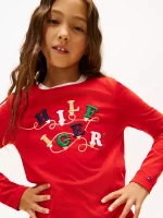 Kids' Hilfiger String Light T-Shirt-Deep Crimson - Image 3