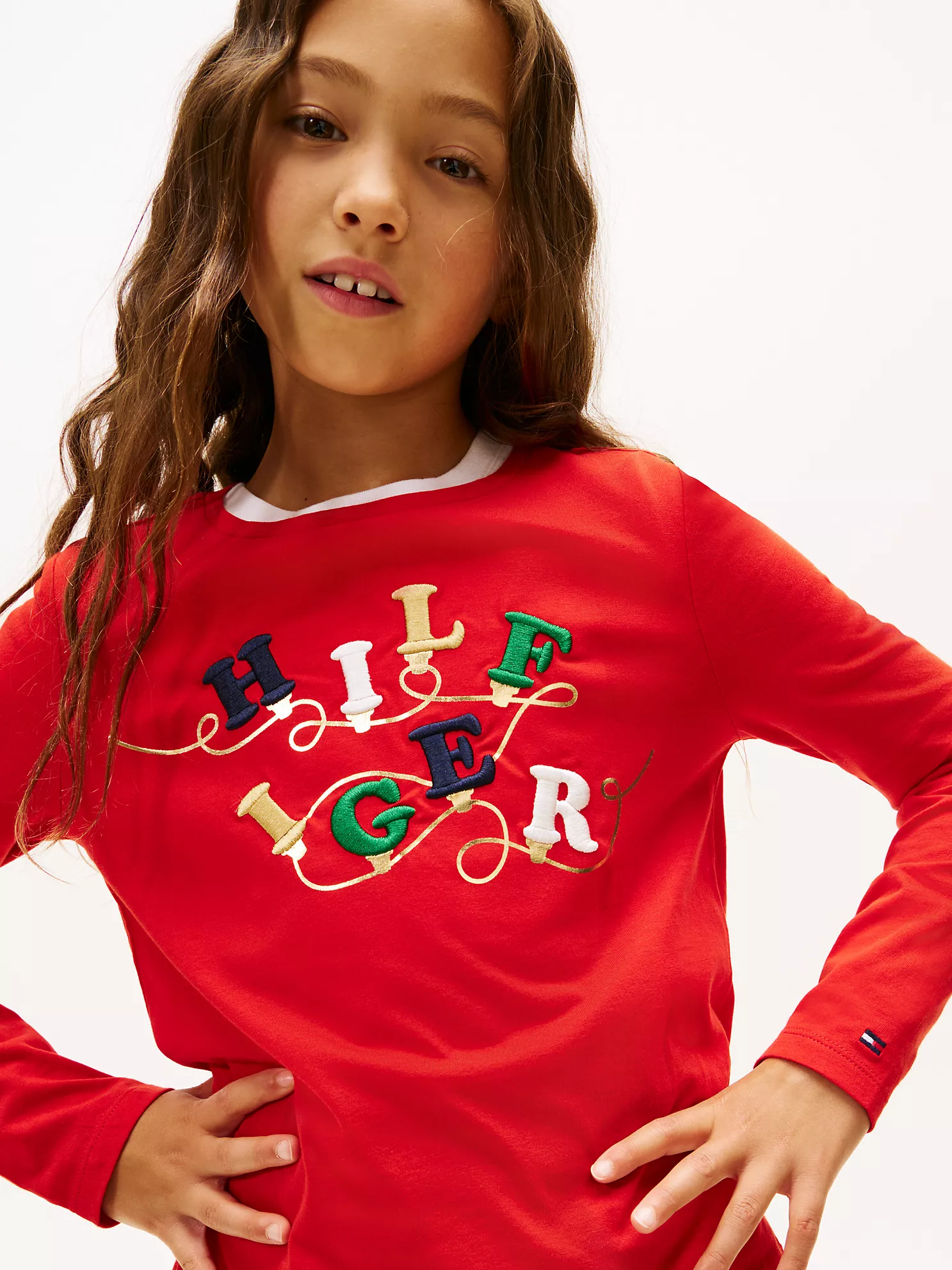 71J4594_XNL_alternate1 Kids' Hilfiger String Light T-Shirt-Deep Crimson - Image 3
