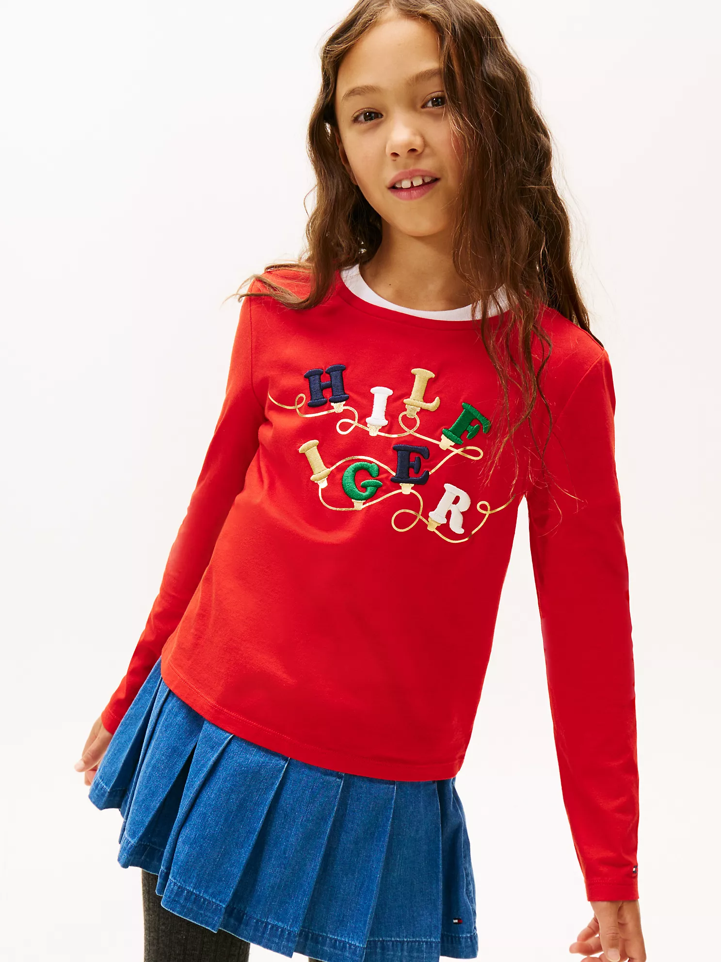 71J4594_XNL_main Kids' Hilfiger String Light T-Shirt-Deep Crimson - Image 1