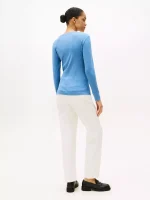 Long-Sleeve Crewneck Favorite T-Shirt-Fossil Blue Heather#76J4889-DPQ - Image 3