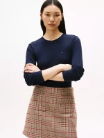 Long-Sleeve Crewneck Favorite T-Shirt- Navy Blue#76J4889-FAP - Image 2