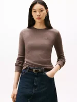 Long-Sleeve Crewneck Favorite T-Shirt-Brown#76J4889-GW4