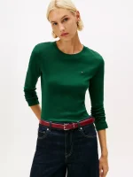 Long-Sleeve Crewneck Favorite T-Shirt-Green#76J4889-L6K