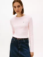 Long-Sleeve Crewneck Favorite T-Shirt-Icy Pink#76J4889-TBA