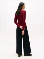 Long-Sleeve Crewneck Favorite T-Shirt- Burgundy#76J4889-VLP - Image 3