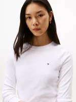 Long-Sleeve Crewneck Favorite T-Shirt-White#76J4889-YCF - Image 3
