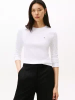 Long-Sleeve Crewneck Favorite T-Shirt-White#76J4889-YCF
